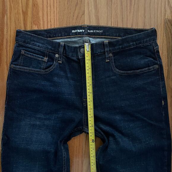 Old Navy Slim Straight Denim Jeans Mens 34x32 Blue Casual Basic Minimalist - Picture 7 of 9